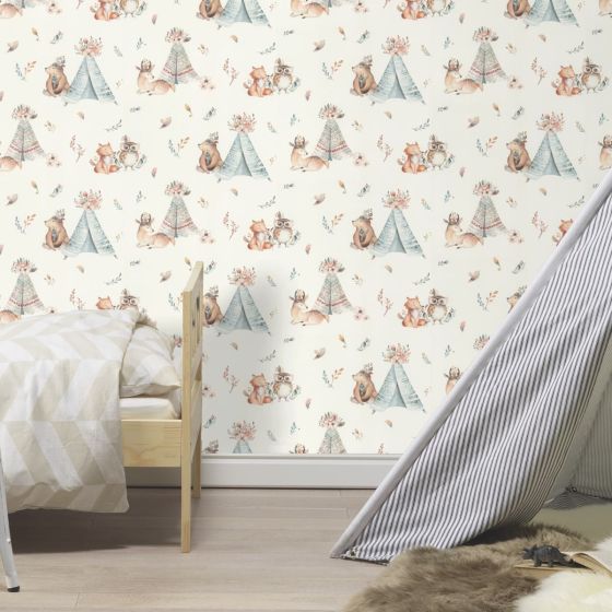 Tapet Little tents blue