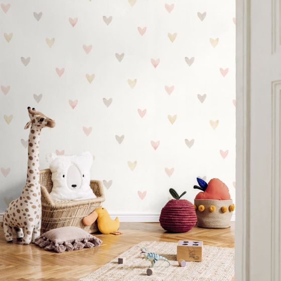 Tapet Heart pink