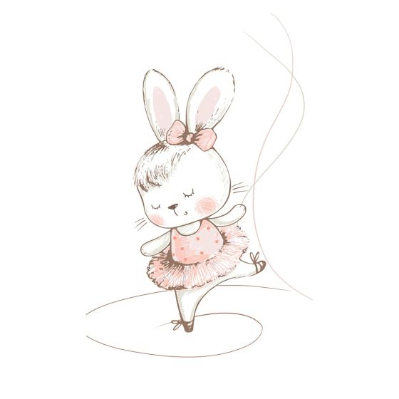Tapet Ballet bunnie Design