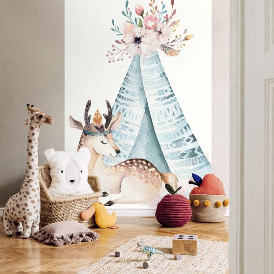 Tapet Little tent blue Design