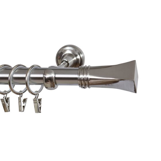 Set galerie exclusivă Genova, din metal, cu 1 bară 300 cm, nickel mat