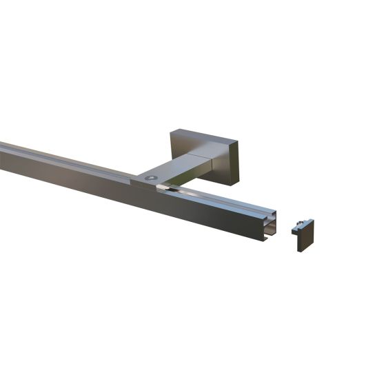 Cuby şină galerie din aluminiu pătrată 240 cm silver
