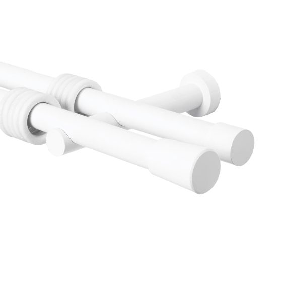 VIKO set galerie cu 2 bare, fără capete 200 cm alb