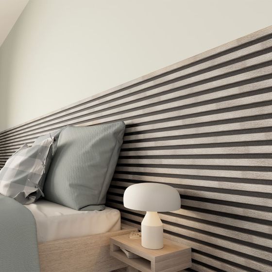Panou riflaj acustic Decowall gri stejar-negru