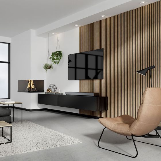Panou riflaj acustic Decowall bronz stejar-negru