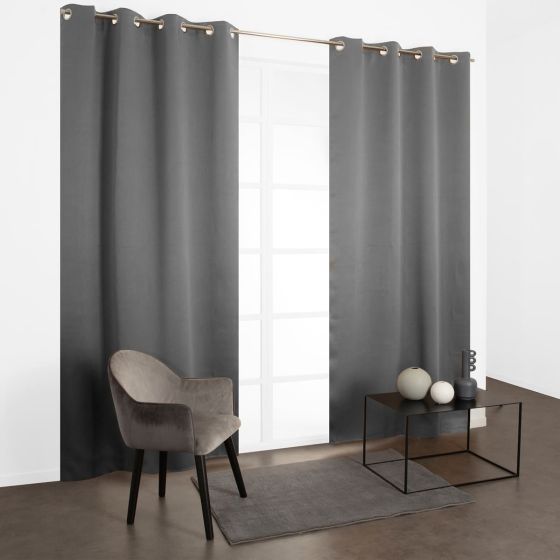 Orion draperie dimout confecţionată cu inele draperie 135x240cm gri închis