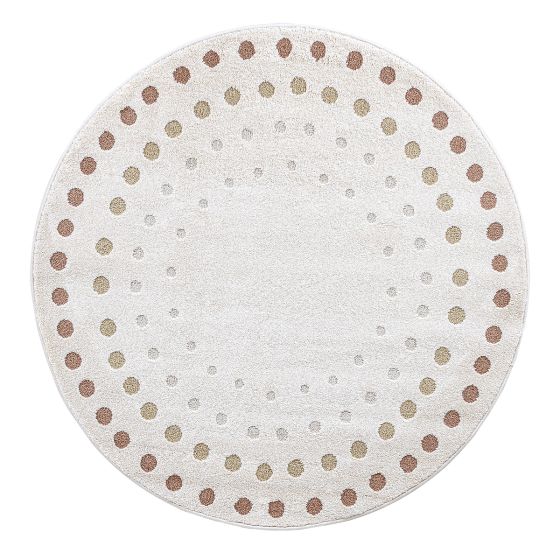 Covor Elio dots cream 120 cm rotund