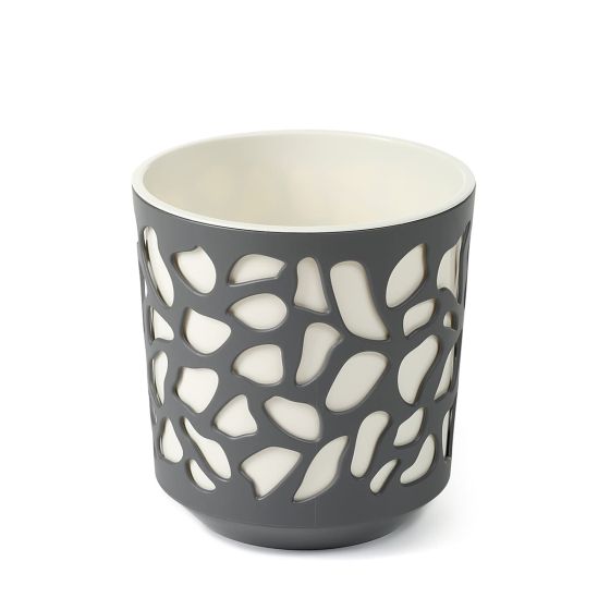 Duett 190 ghiveci din plastic 19,5x20 cm antracit crem