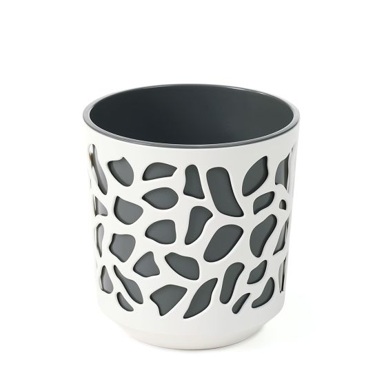 Duett 190 ghiveci din plastic 19,5x20 cm crem antracit