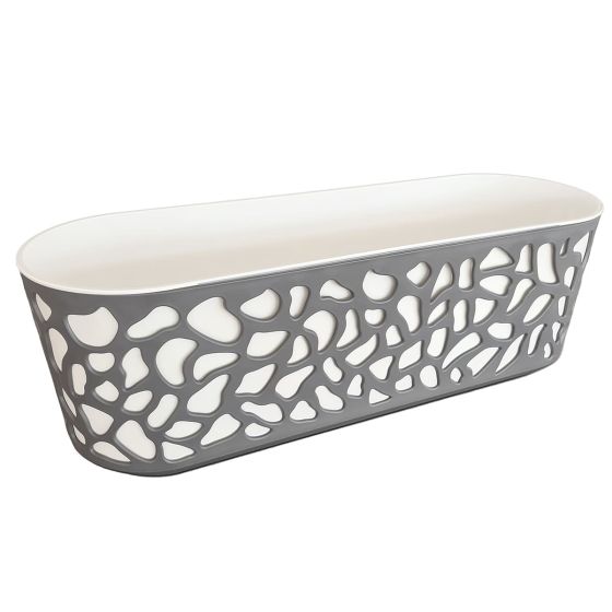 Duett 600 jardinieră din plastic 19,4x59,4x20,1 cm antracit crem