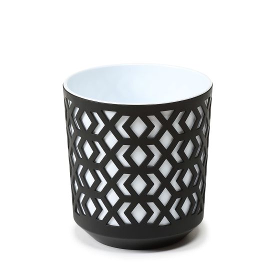 Aztek 190 ghiveci din plastic 19,5x20 cm negru alb
