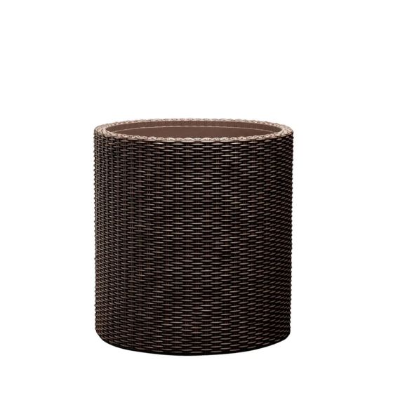Medium Cylinder Planter brown ghiveci din plastic whisky maro