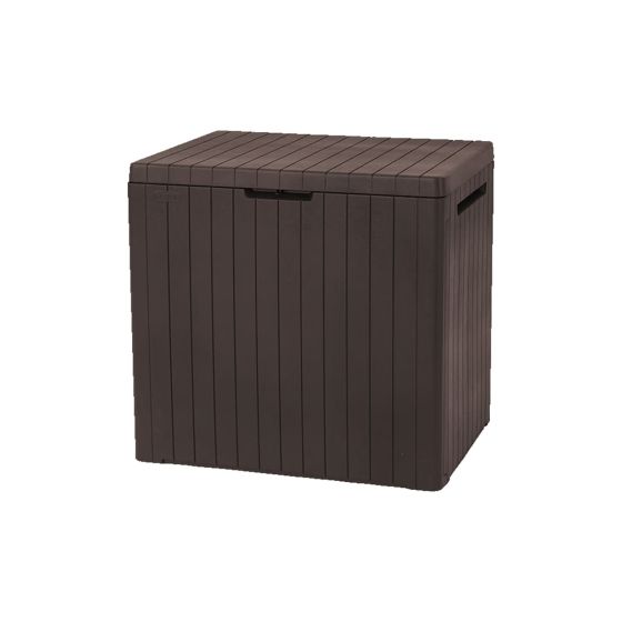 City Box cutie depozitare accesorii grădină, cu aspect de lemn, 113L, maro