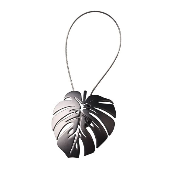 Nameris accesoriu pentru legare perdele cu model de frunză metal antracit