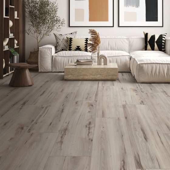 Parchet laminat Eurohome Villa Wide V+ Greige Hawkins Beech 8 mm