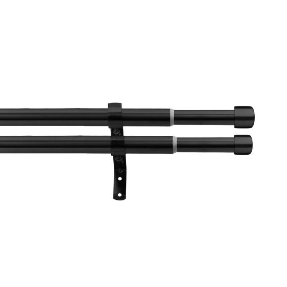 Apollo Set galerie telescopică cu 2 bare, din metal 120-230cm negru