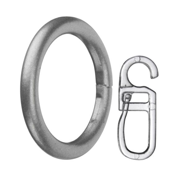 Apollo Inel metalic + cârlig 19mm 10buc/pachet crom