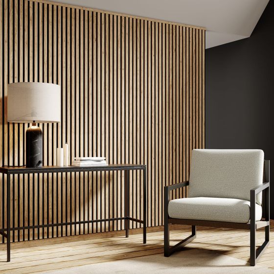 Panou acustic de perete MDF 12mm saragossa oak-black