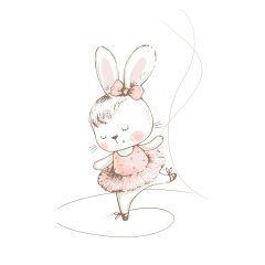 Tapet Ballet bunnie Design