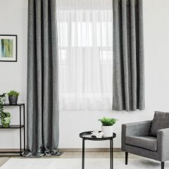 Draperie confecţionată cu inele Termo 140x300 cm gri