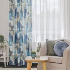 Moderna draperie 300 cm verde-albastru