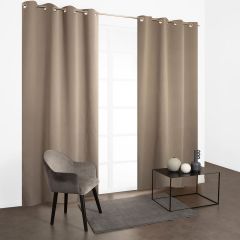 Orion draperie dimout confecţionată cu inele draperie 135x240cm taupe