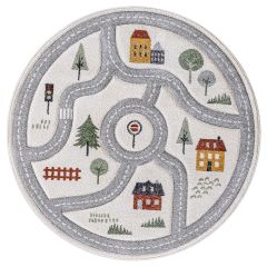 Covor Bond Kids City cream 120 cm rotund