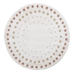Covor Elio dots cream 120 cm rotund