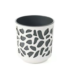 Duett 190 ghiveci din plastic 19,5x20 cm crem antracit