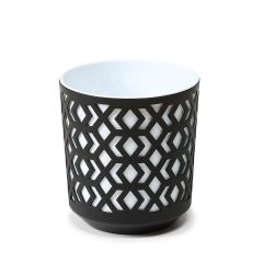 Aztek 190 ghiveci din plastic 19,5x20 cm negru alb