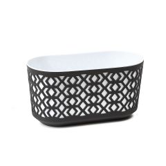 Aztek 400 jardinieră 19,4x39,4x20,3 cm negru alb