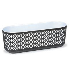 Aztek 600 jardinieră 19,4x59,4x20,1 cm negru alb