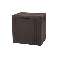City Box cutie depozitare accesorii grădină, cu aspect de lemn, 113L, maro