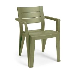 Julie scaun de grădină, din plastic, cu cotiere, verde