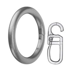 Apollo Inel metalic + cârlig 19mm 10buc/pachet crom