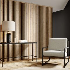Panou acustic de perete MDF 12mm saragossa oak-black
