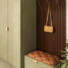 Panou acustic de perete MDF 12mm brown oak-black