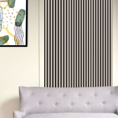 Panou acustic de perete MDF 12mm sandgray-black