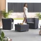 Nova set mobilier balcon 2 locuri din poliratan artificial gri grafit