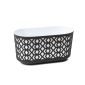 Aztek 400 jardinieră 19,4x39,4x20,3 cm negru alb