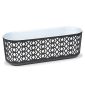 Aztek 600 jardinieră 19,4x59,4x20,1 cm negru alb