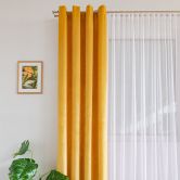 Draperie confecţionată cu inele Sunny 140x260 cm galben