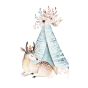 Tapet Little tent blue Design