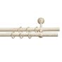 Set galerie metalică Vintage fără capete, 2 bare 160 cm, crem-aur antic