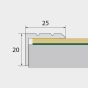 Profil 25x10mm pentru protecţia treptelor 0,9 m, stejar fjord