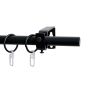 Miami set fără elemente de capăt, 1 bară 200 cm, negru