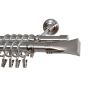 Set galerie exclusivă Genova, din metal, cu 2 bare 300 cm, nickel mat