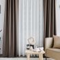 Perdea Floral 295 cm alb fildeş-gri