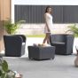 Nova set mobilier balcon 2 locuri din poliratan artificial gri grafit