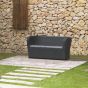 Nova canapea de grădină 2 locuri din poliratan artificial gri grafit